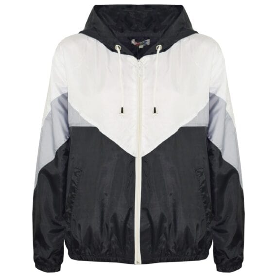 Girls Boys Windbreaker Waterproof Raincoat Jacket Lightweight Contrast Panels