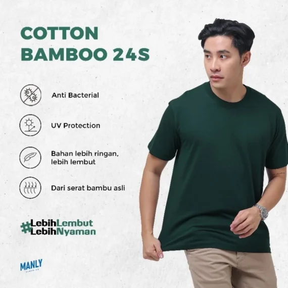 [ ANTI BAKTERI ] Kaos Polos Katun Bambu 24S / Kaos Polos Cotton Bamboo - Gambar 4
