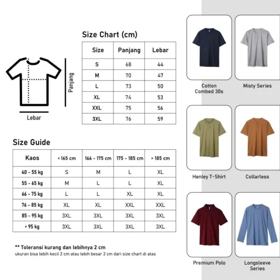 [ ANTI BAKTERI ] Kaos Polos Katun Bambu 24S / Kaos Polos Cotton Bamboo - Gambar 3